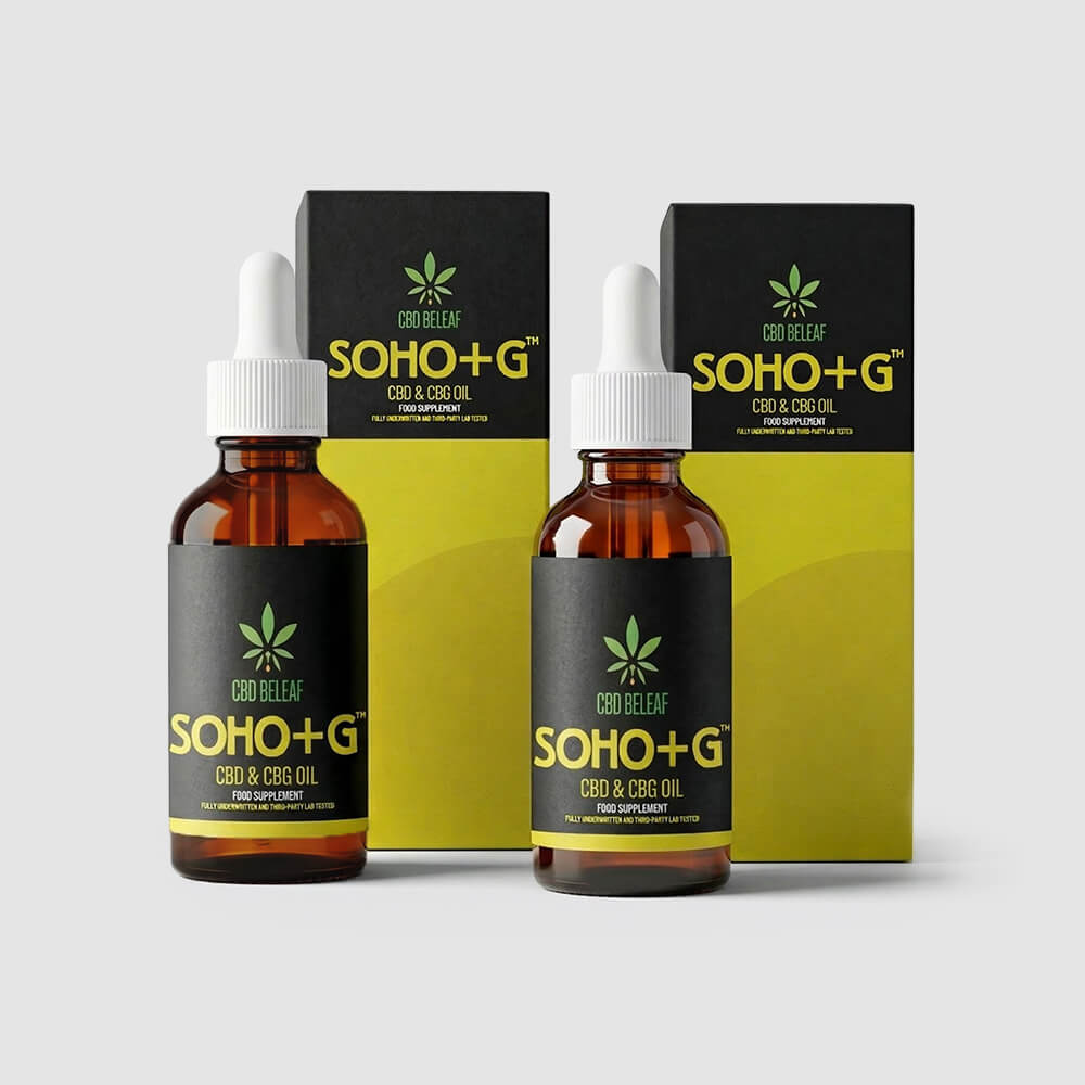 2x10ml Soho+G CBD & CBG Oil